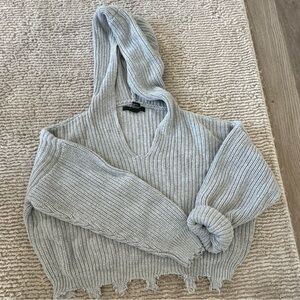 Cropped hoodie sweater